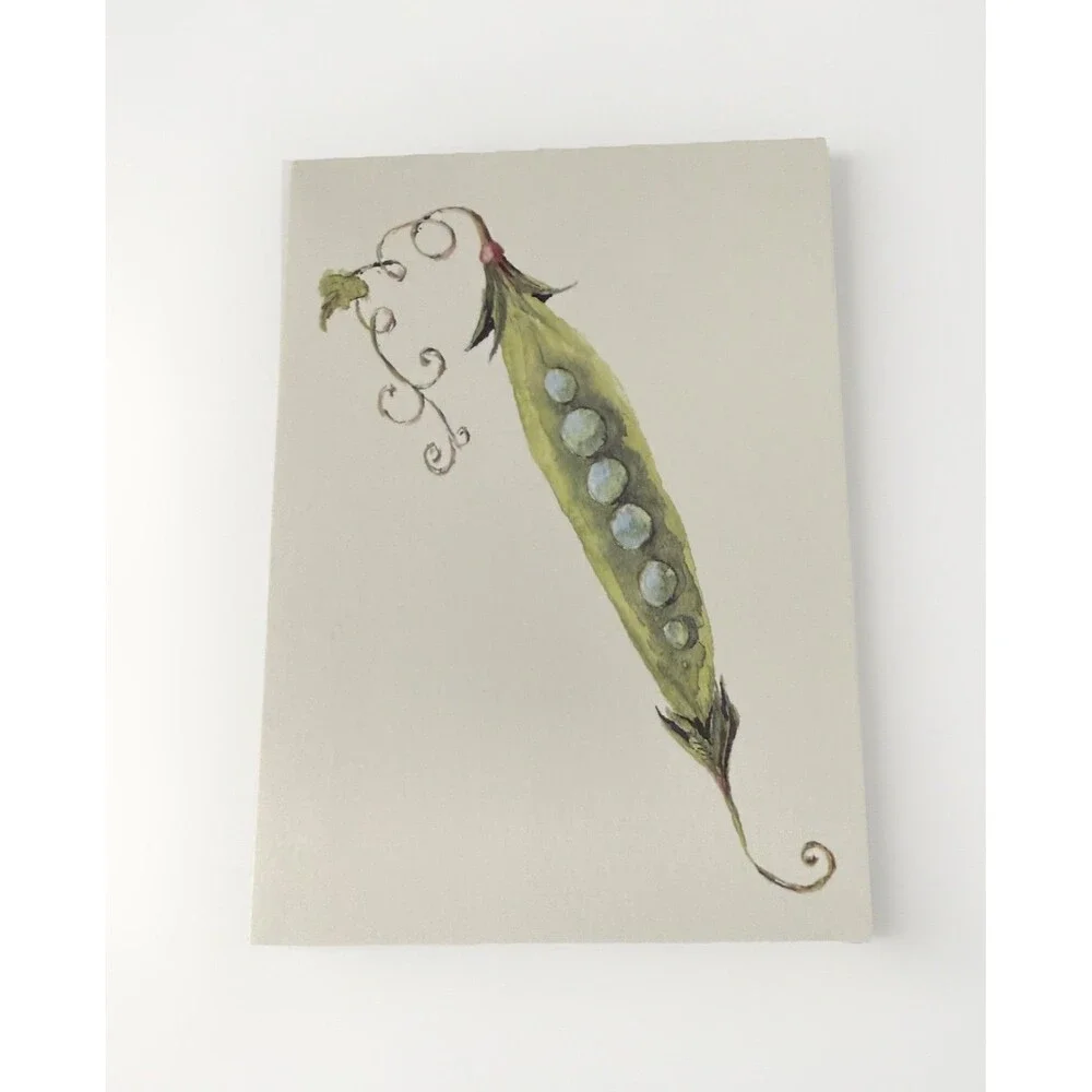 Vintage Oddballs Watercolor White Notecards - Peas, Please- Baby Shower - 10 Pk
